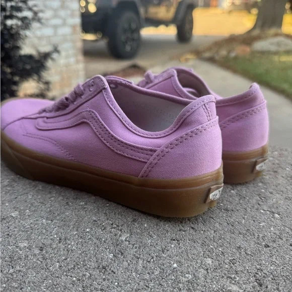 Vans Women's Pink Sneakers Tan Sole - Picture 2 of 4